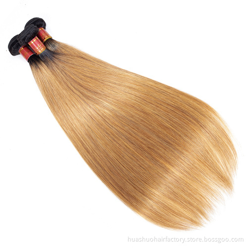 Single Donor 1B 27 Color 10A Cuticle Aligned Raw Indian Unprocessed Virgin Temple Human Bone Straight Hair